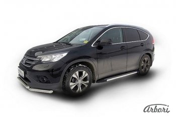 12 509 р. Порожки для ног Arbori Luxe Black Honda CR-V RM1,RM3,RM4 рестайлинг (2014-2018)  с доставкой в г. Керчь. Увеличить фотографию 2