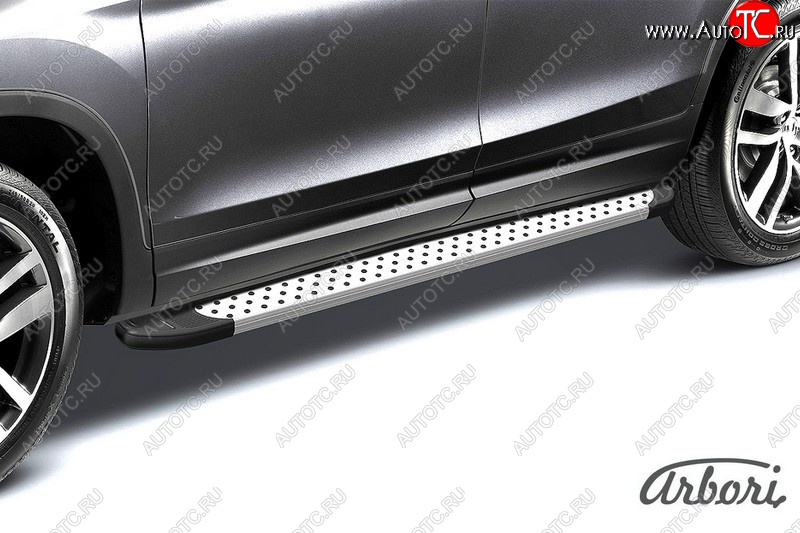 13 499 р. Порожки для ног Arbori Standart Silver Honda CR-V RM1,RM3,RM4 рестайлинг (2014-2018)  с доставкой в г. Керчь