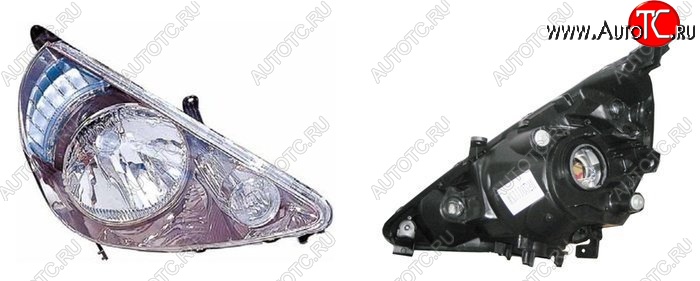 5 599 р. Правая фара SAT (хром) Honda Fit 1 GD дорестайлинг (2001-2004)  с доставкой в г. Керчь