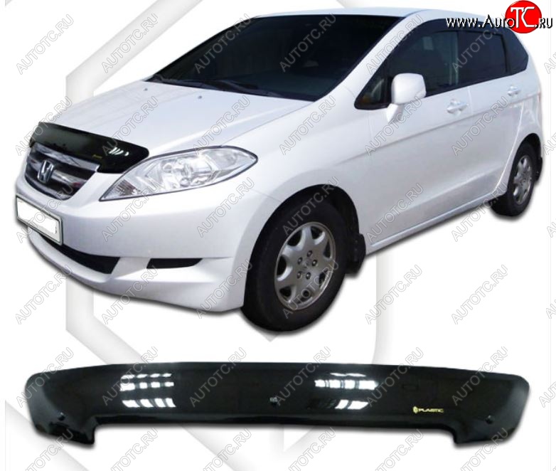 1 899 р. Дефлектор капота CA-Plastic Honda FR-V (2004-2010) (Classic черный, Без надписи)  с доставкой в г. Керчь
