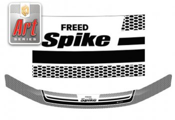 Дефлектор капота CA-Plastiс Honda Freed Spike  1 (2010-2011)  дорестайлинг минивэн (Серия Art серебро)