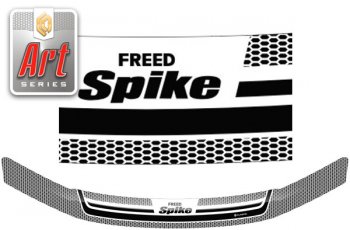 Дефлектор капота CA-Plastiс Honda Freed Spike  1 (2010-2011)  дорестайлинг минивэн (Серия Art графит)