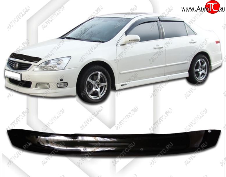 1 839 р. Дефлектор капота (UC1) CA-Plastic  Honda Inspire  4 (2003-2007) UC дорестайлинг, UC рестайлинг (Classic черный, Без надписи)  с доставкой в г. Керчь