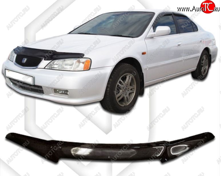 2 079 р. Дефлектор капота (VA4, VA5) CA-Plastic  Honda Inspire  3 (1998-2001) UA4, UA5 дорестайлинг (Classic черный, Без надписи)  с доставкой в г. Керчь