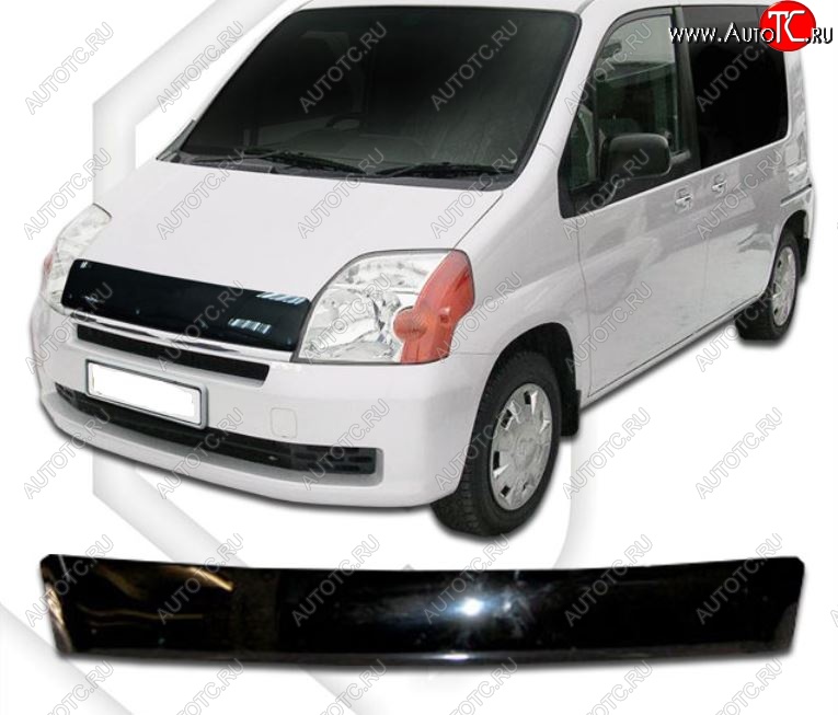 1 899 р. Дефлектор капота (GB1, GB2) CA-Plastiс  Honda Mobilio  1 GB1,GB2 (2001-2003) дорестайлинг (Classic черный, Без надписи)  с доставкой в г. Керчь