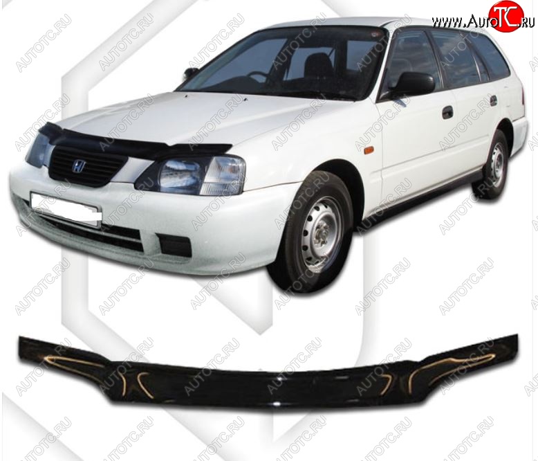 1 759 р. Дефлектор капота EL1 CA-Plastic  Honda partner (1996-2005) (Classic черный, Без надписи)  с доставкой в г. Керчь