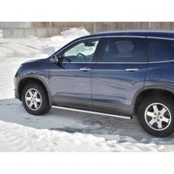 19 399 р. Пороги 120х60 Russtal (овал с поступью) Honda Pilot YF6 дорестайлинг (2016-2019)  с доставкой в г. Керчь. Увеличить фотографию 3