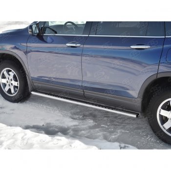 19 399 р. Пороги 120х60 Russtal (овал с поступью) Honda Pilot YF6 дорестайлинг (2016-2019)  с доставкой в г. Керчь. Увеличить фотографию 4