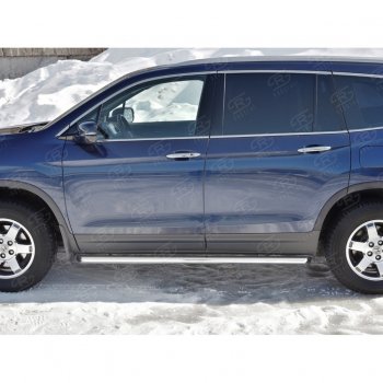 19 999 р. Пороги труба d63 SLITKOFF (вариант №1)  Honda Pilot  YF6 (2016-2019) дорестайлинг  с доставкой в г. Керчь. Увеличить фотографию 2
