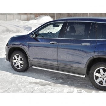 19 999 р. Пороги труба d63 SLITKOFF (вариант №1)  Honda Pilot  YF6 (2016-2019) дорестайлинг  с доставкой в г. Керчь. Увеличить фотографию 3