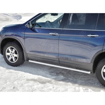 19 999 р. Пороги труба d63 SLITKOFF (вариант №1)  Honda Pilot  YF6 (2016-2019) дорестайлинг  с доставкой в г. Керчь. Увеличить фотографию 4