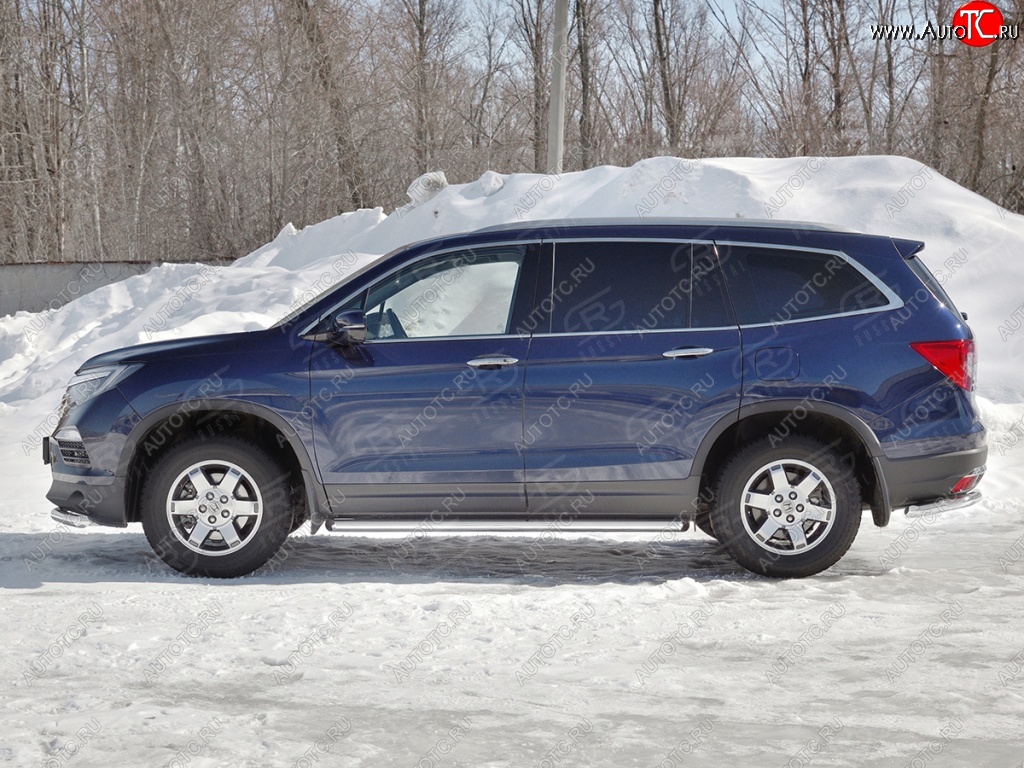 19 999 р. Пороги труба d63 SLITKOFF (вариант №1)  Honda Pilot  YF6 (2016-2019) дорестайлинг  с доставкой в г. Керчь