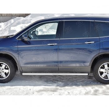 18 799 р. Пороги труба d63 SLITKOFF (вариант №2)  Honda Pilot  YF6 (2016-2019) дорестайлинг  с доставкой в г. Керчь. Увеличить фотографию 2