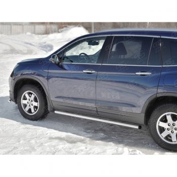 18 799 р. Пороги труба d63 SLITKOFF (вариант №2)  Honda Pilot  YF6 (2016-2019) дорестайлинг  с доставкой в г. Керчь. Увеличить фотографию 3