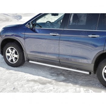 18 799 р. Пороги труба d63 SLITKOFF (вариант №2)  Honda Pilot  YF6 (2016-2019) дорестайлинг  с доставкой в г. Керчь. Увеличить фотографию 4