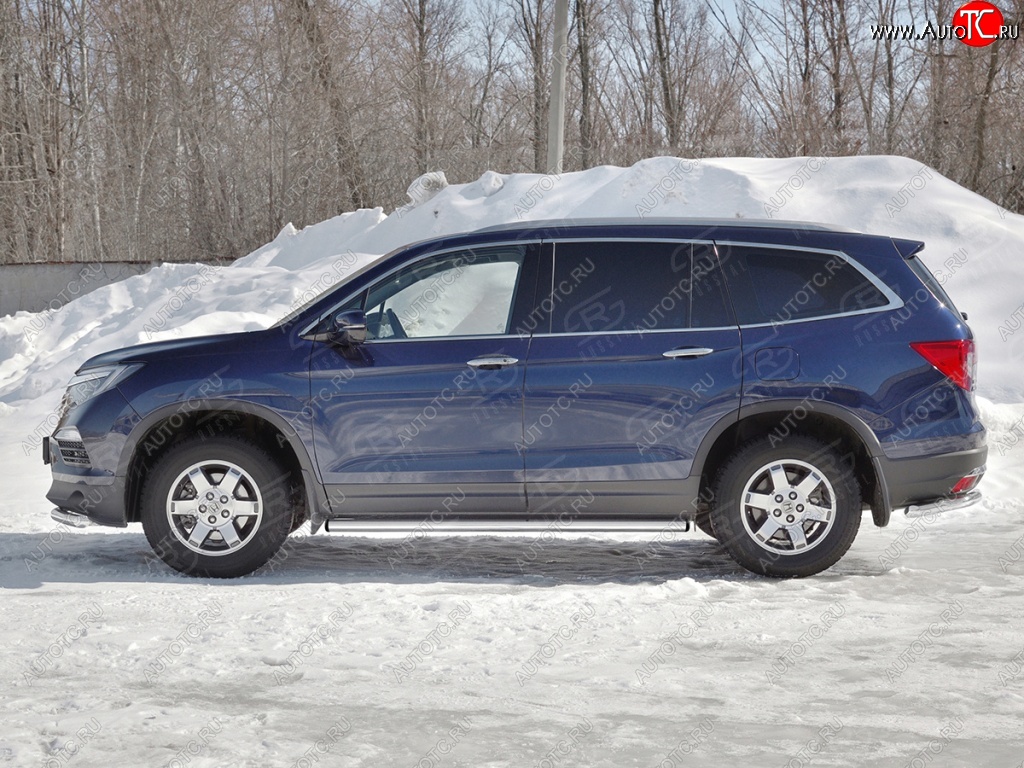 18 799 р. Пороги труба d63 SLITKOFF (вариант №2)  Honda Pilot  YF6 (2016-2019) дорестайлинг  с доставкой в г. Керчь