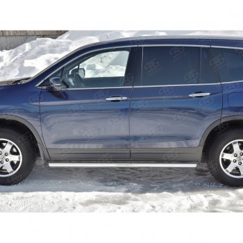19 999 р. Пороги труба d63 SLITKOFF (вариант №3)  Honda Pilot  YF6 (2016-2019) дорестайлинг  с доставкой в г. Керчь. Увеличить фотографию 2