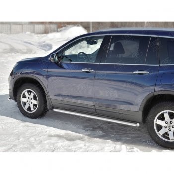 19 999 р. Пороги труба d63 SLITKOFF (вариант №3)  Honda Pilot  YF6 (2016-2019) дорестайлинг  с доставкой в г. Керчь. Увеличить фотографию 3
