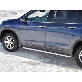19 999 р. Пороги труба d63 SLITKOFF (вариант №3)  Honda Pilot  YF6 (2016-2019) дорестайлинг  с доставкой в г. Керчь. Увеличить фотографию 4