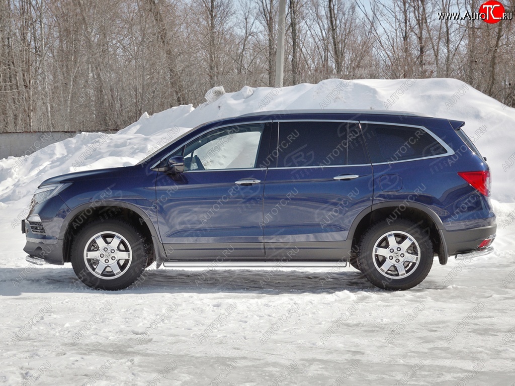 19 999 р. Пороги труба d63 SLITKOFF (вариант №3)  Honda Pilot  YF6 (2016-2019) дорестайлинг  с доставкой в г. Керчь