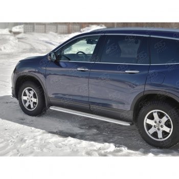 35 549 р. Пороги труба d42 с листом SLITKOFF (вариант №)  Honda Pilot  YF6 (2016-2019) дорестайлинг  с доставкой в г. Керчь. Увеличить фотографию 3