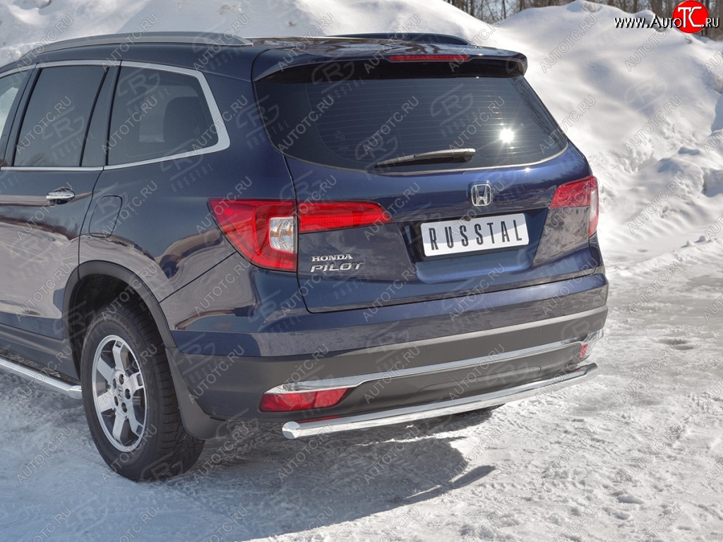 18 999 р. Защита заднего бампера (Ø63 мм, нержавейка) SLITKOFF Honda Pilot YF6 дорестайлинг (2016-2019)  с доставкой в г. Керчь