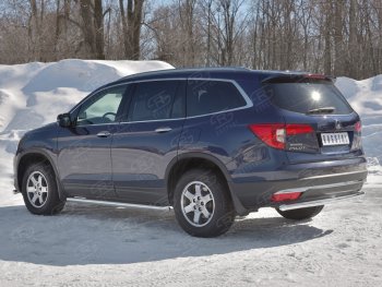 18 999 р. Защита заднего бампера (Ø63 мм, нержавейка) SLITKOFF Honda Pilot YF6 дорестайлинг (2016-2019)  с доставкой в г. Керчь. Увеличить фотографию 2