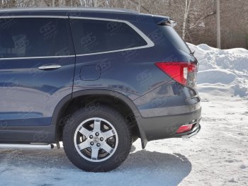 18 999 р. Защита заднего бампера (Ø63 мм, нержавейка) SLITKOFF Honda Pilot YF6 дорестайлинг (2016-2019)  с доставкой в г. Керчь. Увеличить фотографию 3