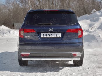 18 999 р. Защита заднего бампера (Ø63 мм, нержавейка) SLITKOFF Honda Pilot YF6 дорестайлинг (2016-2019)  с доставкой в г. Керчь. Увеличить фотографию 4