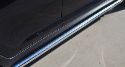 16 399 р. Защита порогов из круглой трубы диаметром 76 мм Russtal Honda Pilot YF4 дорестайлинг (2008-2011) (Защита порогов с со скосами на торцах (вариант 1))  с доставкой в г. Керчь. Увеличить фотографию 2