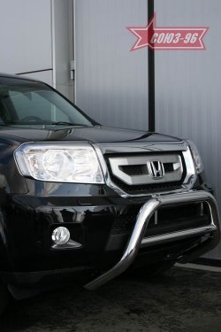 Защита переднего бампера Souz-96 (d76) Honda Pilot YF4 рестайлинг (2011-2015)