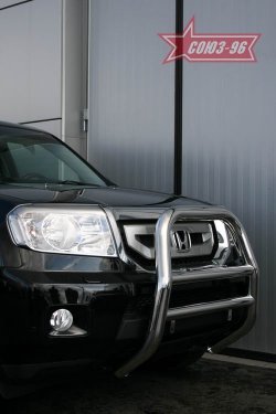 Защита переднего бампера Souz-96 (d76) Honda Pilot YF4 рестайлинг (2011-2015)