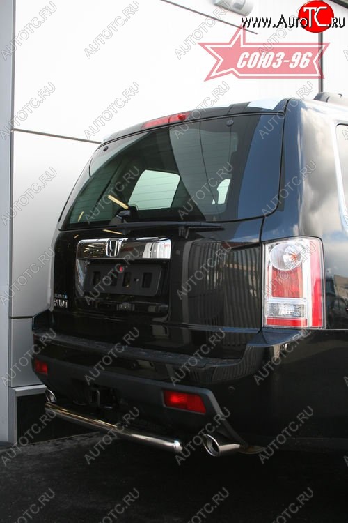 9 764 р. Защита заднего бампера Souz-96 (d60) Honda Pilot YF4 дорестайлинг (2008-2011)  с доставкой в г. Керчь