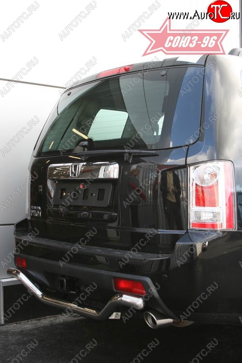 11 924 р. Защита заднего бампера Souz-96 (d60) Honda Pilot YF4 рестайлинг (2011-2015)  с доставкой в г. Керчь