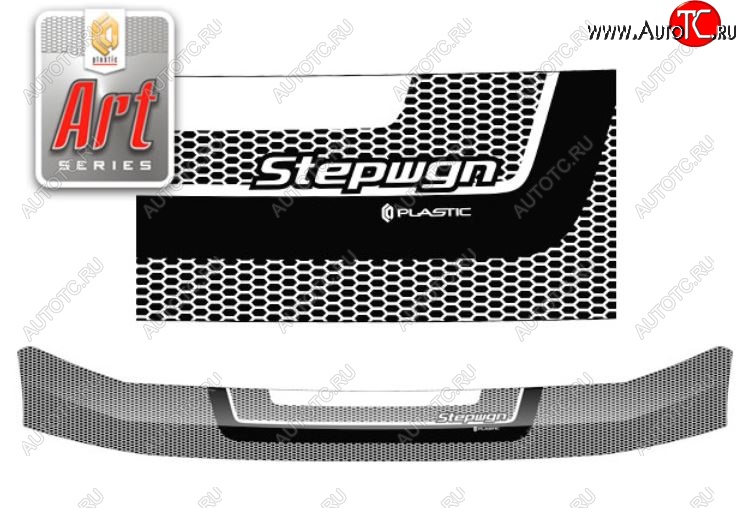 2 299 р. Дефлектор капота (RF3-RF8) CA-Plastiс  Honda StepWagon  RF3,RF4 (2001-2003) минивэн дорестайлинг (Серия Art серебро)  с доставкой в г. Керчь