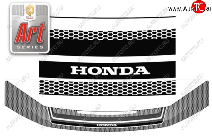 2 299 р. Дефлектор капота RK CA-Plastic  Honda StepWagon  RK (2009-2012) минивэн дорестайлинг (Серия Art графит)  с доставкой в г. Керчь