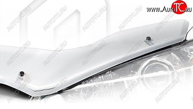 2 299 р. Дефлектор капота RK CA-Plastic  Honda StepWagon  RK (2009-2012) минивэн дорестайлинг (Шелкография серебро)  с доставкой в г. Керчь