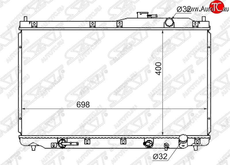 6 699 р. Радиатор двигателя SAT (пластинчатый, B20B, МКПП/АКПП)  Honda StepWagon  RF1,RF2 (1996-2001) минивэн дорестайлинг, минивэн рестайлинг  с доставкой в г. Керчь
