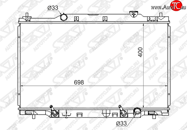 6 249 р. Радиатор двигателя SAT (пластинчатый, 2.0, МКПП/АКПП) Honda Stream 1 RN1,RN3  дорестайлинг (2000-2004)  с доставкой в г. Керчь