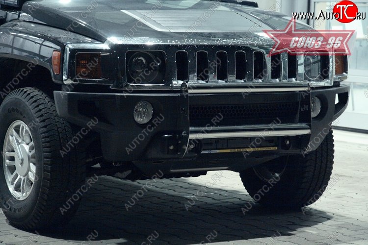 23 939 р. Защита переднего бампера из профильной трубы Souz-96 (d60x76) HUMMER H3 (2005-2010)  с доставкой в г. Керчь