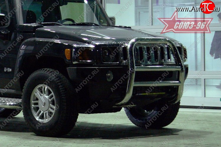 19 439 р. Защита переднего бампера Souz-96 (d76) HUMMER H3 (2005-2010)  с доставкой в г. Керчь