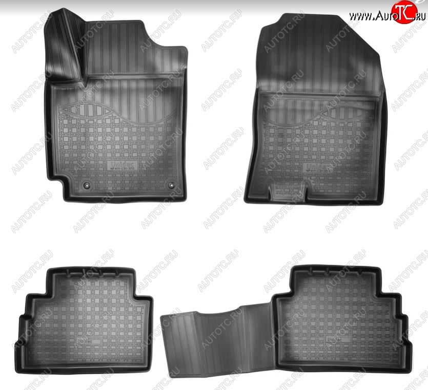 2 499 р. Коврики салонные Noplast (3D)  Hyundai Kona  OS (2017-2021) дорестайлинг (Черные)  с доставкой в г. Керчь