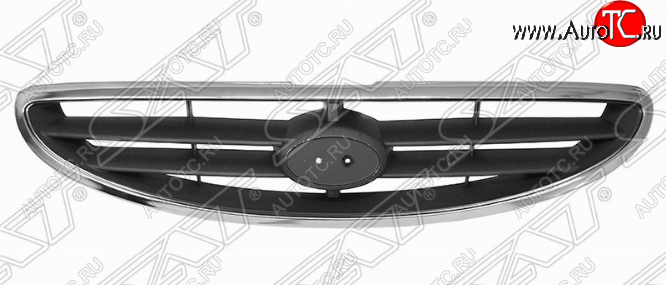 1 489 р. Решётка радиатора SAT Hyundai Accent 2 LC седан дорестайлинг (ТагАЗ) (1999-2012) (Неокрашенная)  с доставкой в г. Керчь