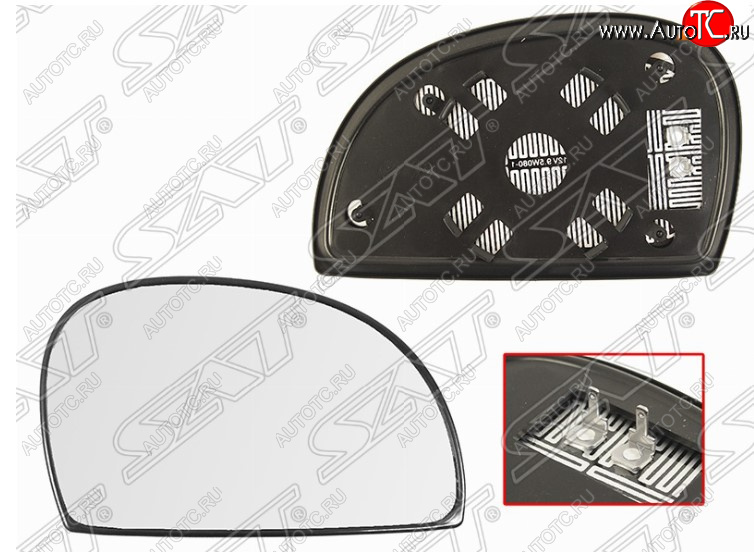 679 р. Правое полотно зеркала SAT (сферическое с обогревом) Hyundai Accent 2 LC седан дорестайлинг (ТагАЗ) (1999-2012)  с доставкой в г. Керчь