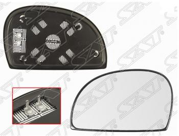Левое полотно зеркала SAT (сферическое с обогревом) Hyundai Accent  седан ТагАЗ (2001-2012)