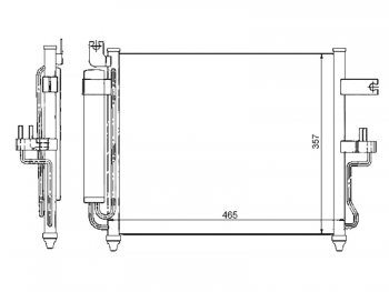 Радиатор кондиционера (MT) SAT Hyundai Accent 2 LC седан дорестайлинг (ТагАЗ) (1999-2012)