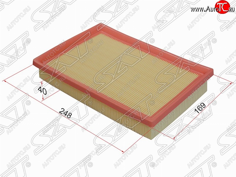 227 р. Фильтр воздушный двигателя SAT (248х169х40 mm)  Hyundai Accent  2 LC (1999-2012), Mitsubishi Delica  4 (1994-2007), Mitsubishi L400 (1994-2006)  с доставкой в г. Керчь