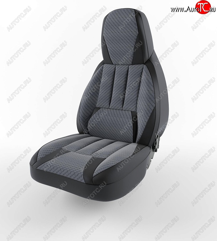 4 099 р. Чехлы для сидений Lord Autofashion Форсаж (экокожа) Hyundai Accent 2 LC седан дорестайлинг (ТагАЗ) (1999-2012) (Черный, вставка жаккард Зигзаг)  с доставкой в г. Керчь