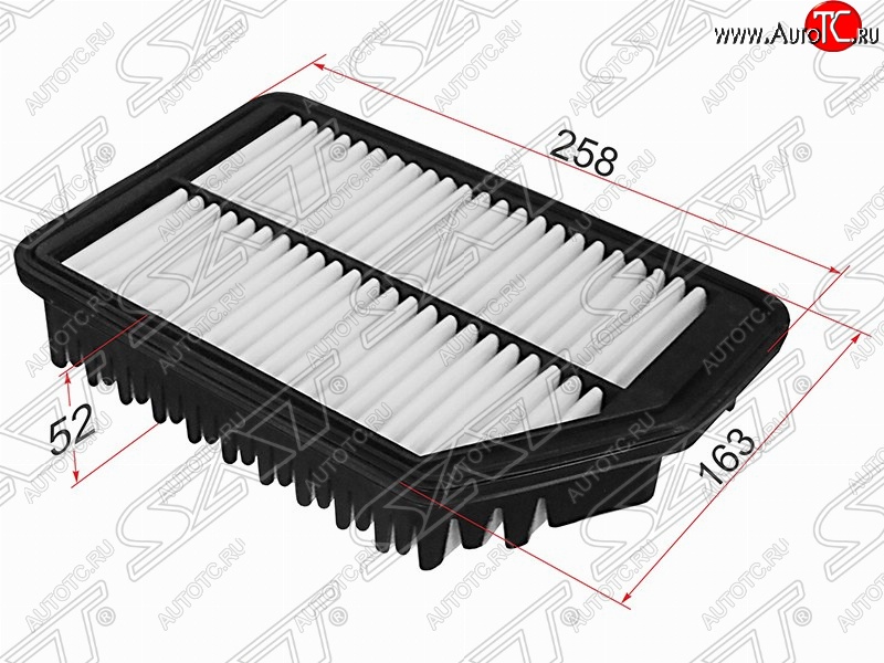 299 р. Фильтр воздушный двигателя SAT (258х163х52 mm)  Hyundai Avante (2010-2013), Hyundai Elantra ( MD,  AD) (2010-2019), Hyundai I30  2 GD (2011-2017), KIA Ceed  2 JD (2012-2018), KIA Cerato  3 YD (2013-2019)  с доставкой в г. Керчь