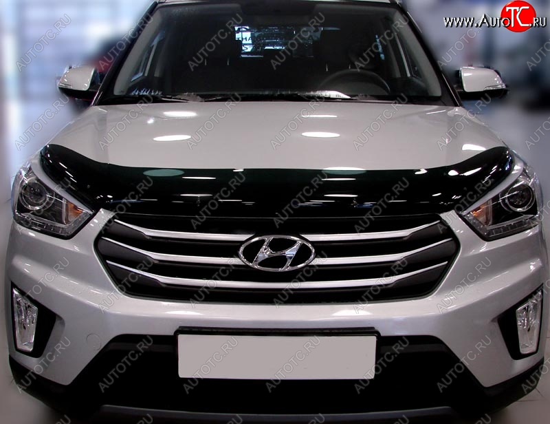 3 299 р. Дефлектор капота SIM Hyundai Creta GS дорестайлинг (2015-2019)  с доставкой в г. Керчь